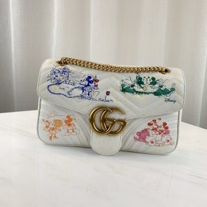 GUCCI GG MARMONT X DISNEY SHOULDER BAG<br>구찌 GG 마몬트 X 디즈니 숄더백<br>[31x19x7cm 이태리가죽]