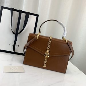 GUCCI SYLVIE 1969 TOP HANDLE BAG<br>구찌 실비 1969 탑 핸들백<br>[26×19.5×8.5cm 이태리가죽]