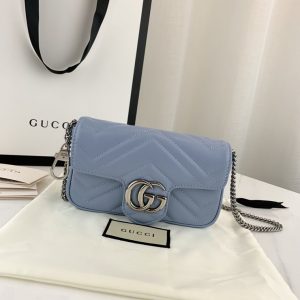 GUCCI GG MARMONT CHAIN BAG MINI<br>구찌 GG 마몬트 체인백 미니<br>[16.5x10x5cm 이태리소가죽]