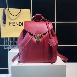 FENDI F LOGO LEATHER BACKPACK<br>펜디 에프로고 레더 백팩<br>[25x21x15cm]