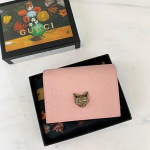 GUCCI SIGNATURE CAT WALLET<br>구찌 시그니처 캣 지갑<br><i>11×8.5×2.5cm 이태리가죽</i>