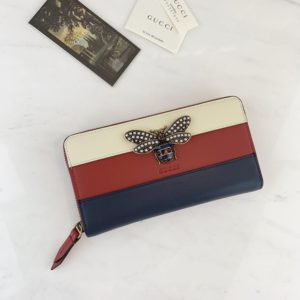 GUCCI QUEEN MARGARET ZIPPER WALLET<br>구찌 퀸 마가렛 지퍼 지갑<br><i>19x10x2.5cm 이태리가죽</i>