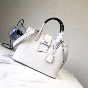 PRADA TWO TONE SOFT LEATHER TOTE BAG<br>프라다 투톤 소프트 레더 토트 백<br>[33x24x14.5cm 이태리가죽]