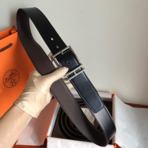 HERMES LOGO LEATHER BELT<br>에르메스 로고 가죽 벨트<br><i>폭 4cm 이태리소가죽</i>