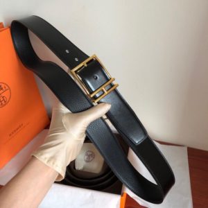 HERMES LOGO LEATHER BELT<br>에르메스 로고 가죽 벨트<br><i>폭 4cm 이태리소가죽</i>