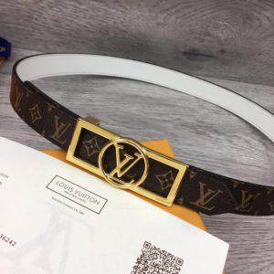 LOUIS VUITTON LV LOGO LEATHER BELT 루이비통 LV 로고 레더 벨트