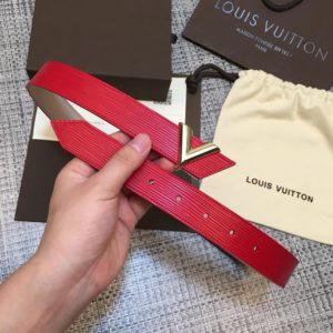 LOUIS VUITTON LV LOGO LEATHER BELT 루이비통 LV 로고 레더 벨트