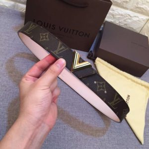 LOUIS VUITTON LV LOGO LEATHER BELT 루이비통 LV 로고 레더 벨트