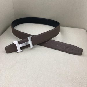 HERMES H LOGO LEATHER BELT<br>에르메스 H 로고 가죽 벨트<br><i>폭3.8cm 이태리소가죽</i>