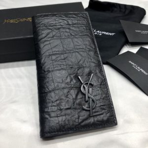 YSL LOGO LEATHER WALLET 입생로랑 로고 레더 장지갑