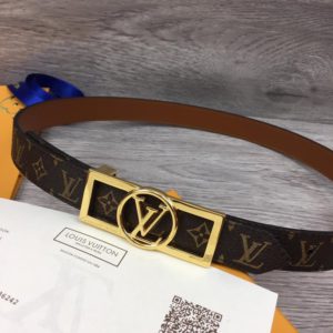 LOUIS VUITTON LV LOGO LEATHER BELT 루이비통 LV 로고 레더 벨트