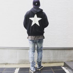 [FEAR OF GOD] 후드 더블 트랙 하이 스트리트 별 프린트 스웨트 셔츠 후드 티셔츠 FOG Hooded double-track high street FOG Essentials printing five-pointed star paragraph sweater