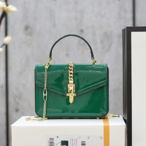 [GUCCI] Sylvie 1969 Patent Leather Top Handle Bag 구찌 실비 페이턴트 가죽 미니 탑 핸들백