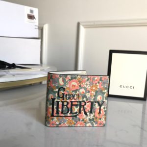 [GUCCI] 구찌 리버티 프린트 빌 폴드 지갑 LIBERTY PRINT BILLFOLD WALLET PINK MULTI