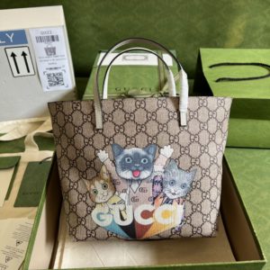 [GUCCI] 구찌 칠드런 GG슈프림 캔버스 프린트 토트백 410812