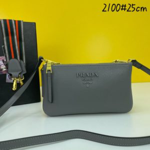 [PRADA] 프라다 1BH046 남여 비텔로 더블지퍼크로스백