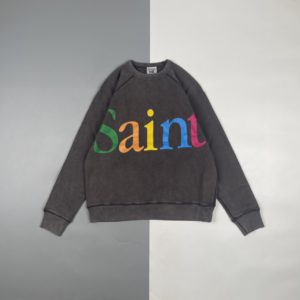 SAINT MICHAEL 22FW 컬러 레터 프린트 라운드 넥 스웨트셔츠