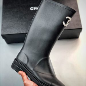 Chanel Rubber Wellies Rain Boots 하이 튜브 레인 부츠