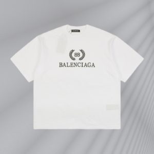 Balenciaga 23ss 1917 Crown Wheat Spike Print Short Sleeve 230g