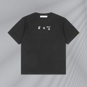 OFF WHITE CO VIRGIL 21ss Black Lava Arrow Printed Short Sleeves