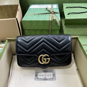 [GUCCI] 구찌 GG 마몽 미니 카드 케이스 체인 지갑 751526