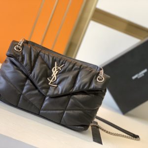 [YSL] 생로랑 Saint Laurent LouLou Puffer 퍼퍼 양가죽 체인 숄더백 29cm