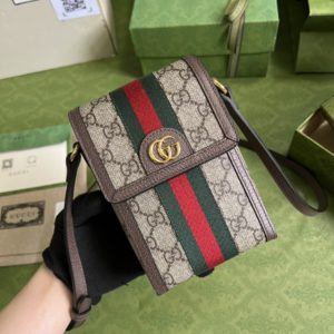 [GUCCI] 구찌 오피디아GG 크로스백 폰 홀더 미니백 696056