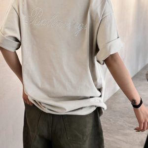 Balenciaga 24ss 플로럴 파리 핫 다이아몬드 레터링 반팔