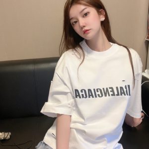 Balenciaga 22ss 워싱 디스트레스드  반팔 티셔츠 300g