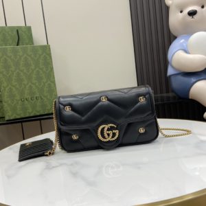 [GUCCI] 구찌 GG 마몬트 미니 백 마틀라세 레더 768293